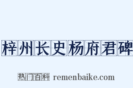 梓州长史杨府君碑是什么意思的图片